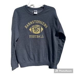 Gildan Heavy Blend Cotton Size Small Barnstormers Football Crewneck in Dark Gray